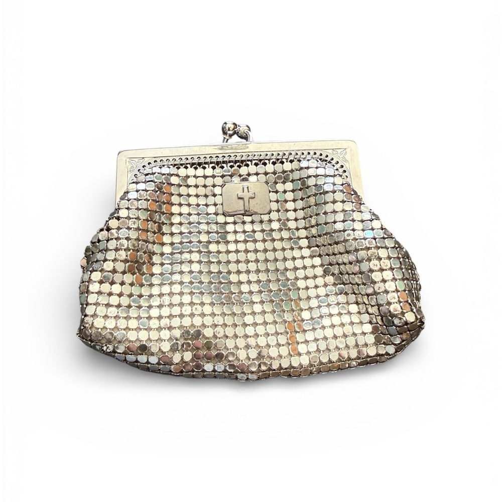 Whiting & Davis Vintage Silver Mesh Rosary or Coin Purse
